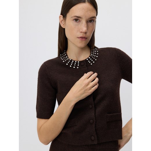 Reserved - Sweter z domieszką wełny - ciemnobrązowy Reserved L Reserved