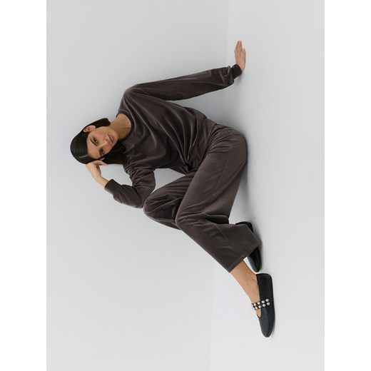 Reserved - Welurowe spodnie - brązowy Reserved M Reserved