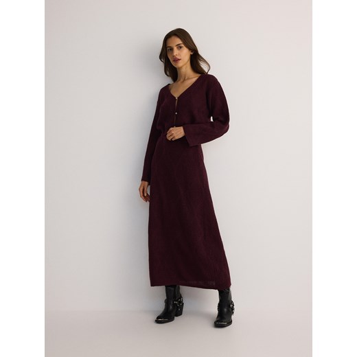 Reserved - Strukturalna spódnica maxi - fioletowy Reserved S Reserved