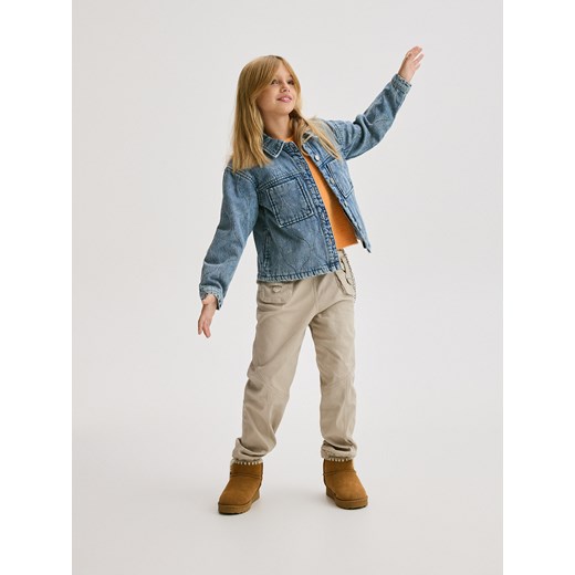 Reserved - Spodnie z łańcuszkiem - beżowy ze sklepu Reserved w kategorii Spodnie dziewczęce - zdjęcie 176440894