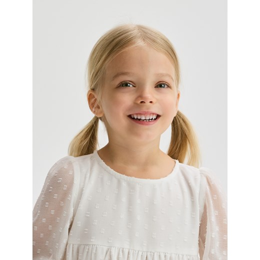 Reserved - Wzorzysta sukienka - złamana biel Reserved 86 (12-18 m.) Reserved