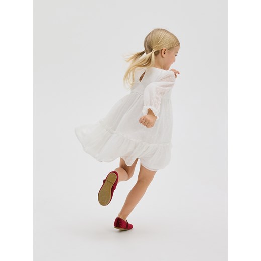 Reserved - Wzorzysta sukienka - złamana biel Reserved 86 (12-18 m.) Reserved