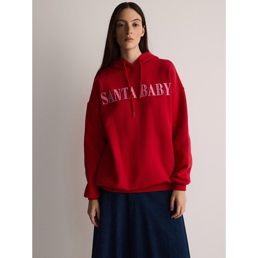 Reserved - Bluza ze świątecznym motywem - czerwony Reserved L Reserved