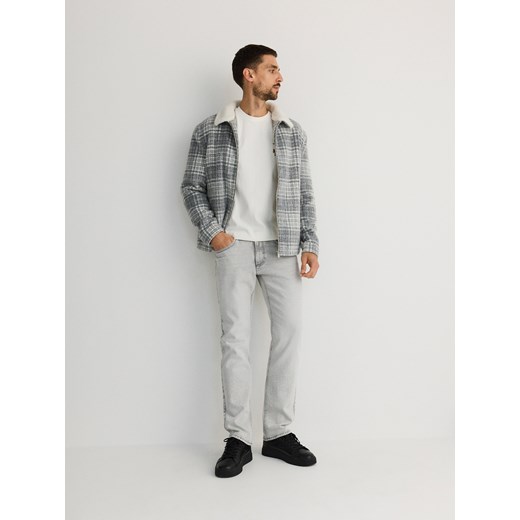 Reserved - T-shirt regular z haftem - złamana biel Reserved XL Reserved