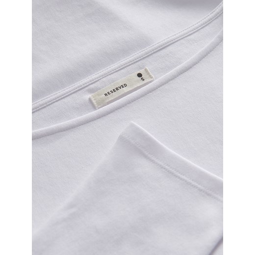 Reserved - Bawełniany longsleeve - złamana biel Reserved M Reserved