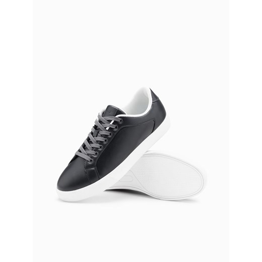 Klasyczne buty męskie sneakersy z wysoką podeszwą – grafitowe V4 OM-FOCS-0165 ze sklepu ombre w kategorii Buty sportowe męskie - zdjęcie 176444873