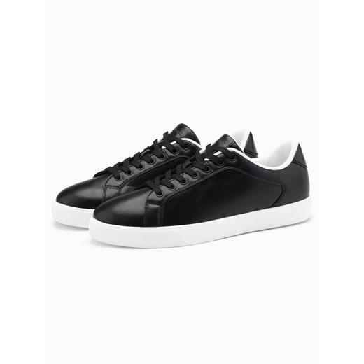 Klasyczne męskie buty sneakersy z wysoką podeszwą – czarne V1 OM-FOCS-0165 ze sklepu ombre w kategorii Buty sportowe męskie - zdjęcie 176444921
