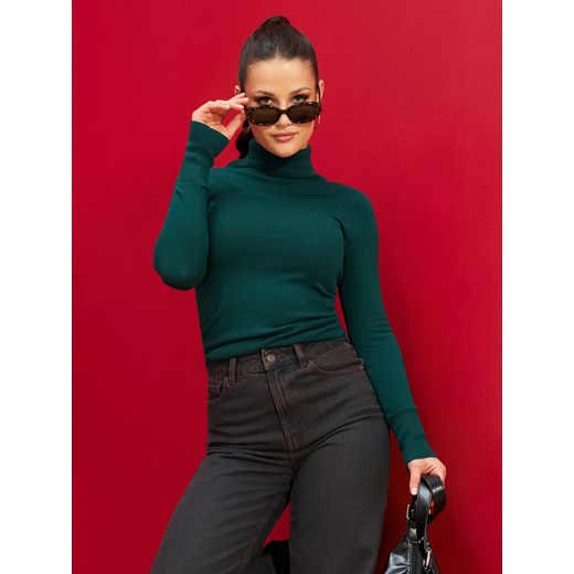 Sinsay - Sweter z golfem - zielony Sinsay XXS Sinsay