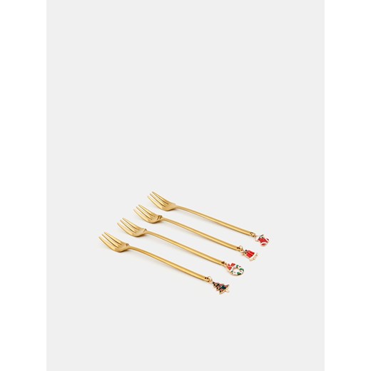 Sinsay - Widelczyki do ciasta 4 pack - złoty Sinsay One Size Sinsay