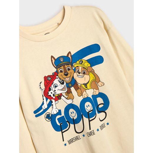 Sinsay - Koszulka z długimi rękawami Psi Patrol - kremowy Sinsay 98 Sinsay