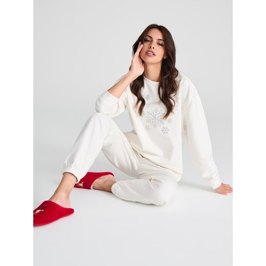 Sinsay - Spodnie dresowe - kremowy Sinsay S Sinsay