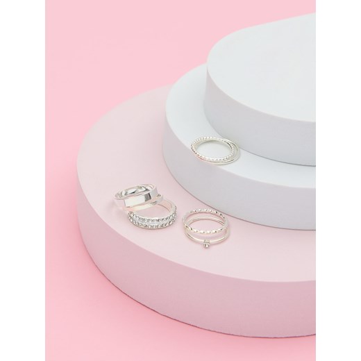 Sinsay - Pierścionek 7 pack - srebrny Sinsay XS/S Sinsay