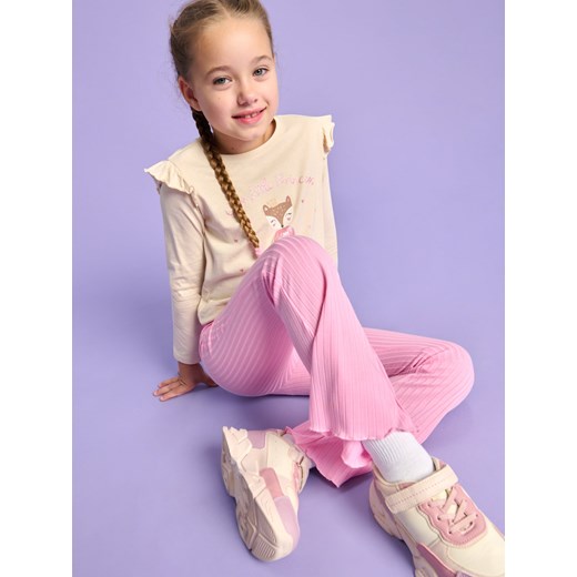 Sinsay - Spodnie flare - różowy Sinsay 110 Sinsay