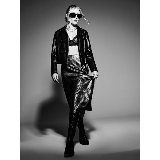 Sinsay - Spódnica - srebrny Sinsay XL Sinsay