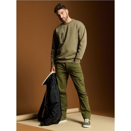 Sinsay - Spodnie cargo - khaki Sinsay 36 Sinsay