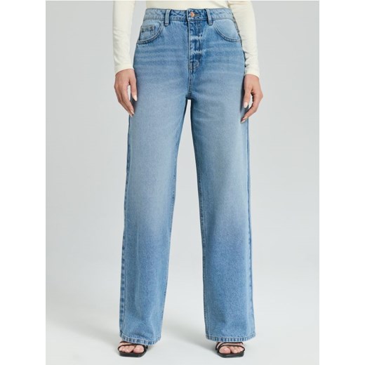 Sinsay - Jeansy wide leg - niebieski ze sklepu Sinsay w kategorii Jeansy damskie - zdjęcie 176464984