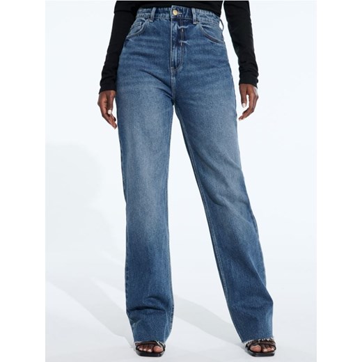 Sinsay - Jeansy wide leg - granatowy ze sklepu Sinsay w kategorii Jeansy damskie - zdjęcie 176465031