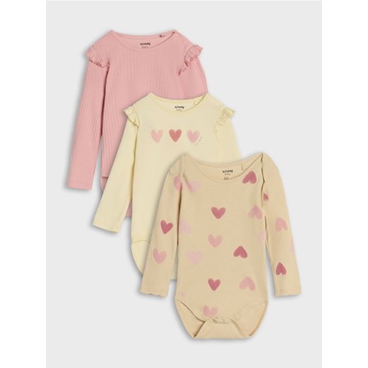 Sinsay - Body 3 pack - kremowy ze sklepu Sinsay w kategorii Body niemowlęce - zdjęcie 176465770
