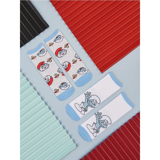 Sinsay - Skarpetki 2 pack Smerfy - wielobarwny Sinsay 31/34 Sinsay