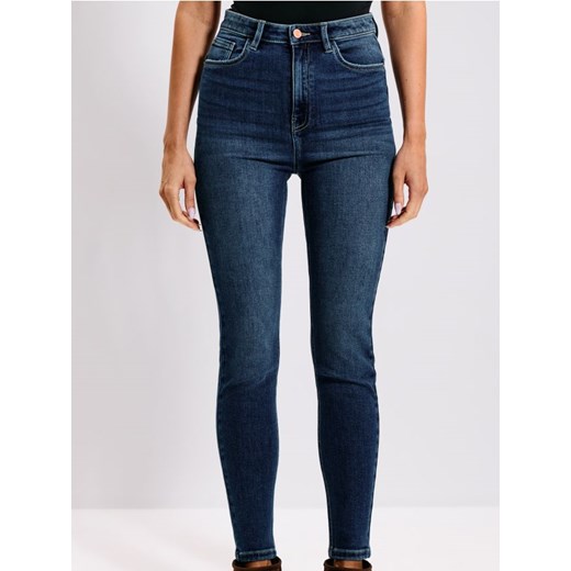 Sinsay - Jeansy super skinny high waist - granatowy ze sklepu Sinsay w kategorii Jeansy damskie - zdjęcie 176466302