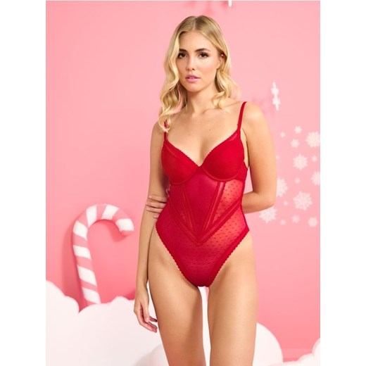 Sinsay - Body - czerwony ze sklepu Sinsay w kategorii Body damskie - zdjęcie 176466361