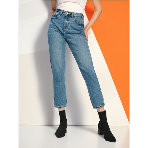 Sinsay - Jeansy mom fit - niebieski ze sklepu Sinsay w kategorii Jeansy damskie - zdjęcie 176466512