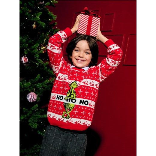 Sinsay - Sweter Grinch - czerwony ze sklepu Sinsay w kategorii Swetry chłopięce - zdjęcie 176466562