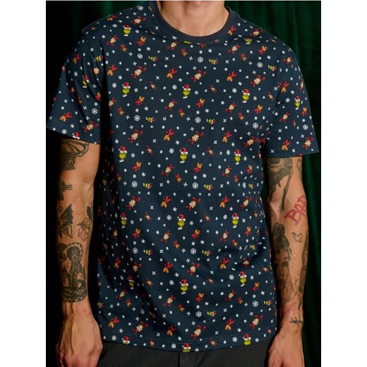 Sinsay - Koszulka Grinch - granatowy ze sklepu Sinsay w kategorii T-shirty męskie - zdjęcie 176466801
