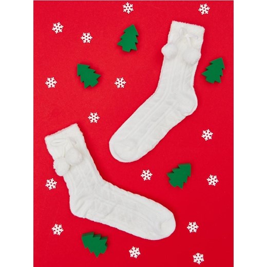 Sinsay - Skarpetki - kremowy Sinsay One Size Sinsay