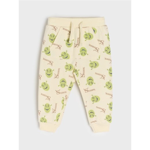 Sinsay - Spodnie dresowe Shrek - kremowy ze sklepu Sinsay w kategorii Spodnie i półśpiochy - zdjęcie 176467622