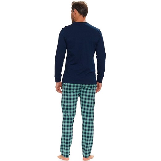 Doctor Nap piżama męska ze spodniami w kratę PMB.5259, Kolor niebiesko-zielony, Rozmiar 2XL, Doctor Nap ze sklepu Intymna w kategorii Piżamy męskie - zdjęcie 176469952