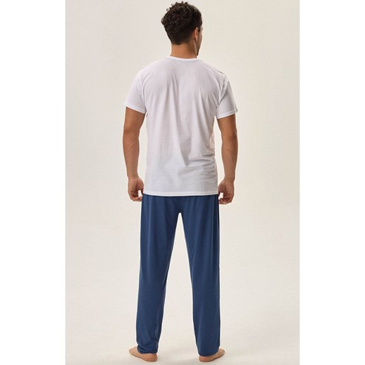 Henderson dwuczęściowa piżama męska Head 41918-00X, Kolor biało-niebieski, Rozmiar 2XL, Henderson ze sklepu Intymna w kategorii Piżamy męskie - zdjęcie 176470923