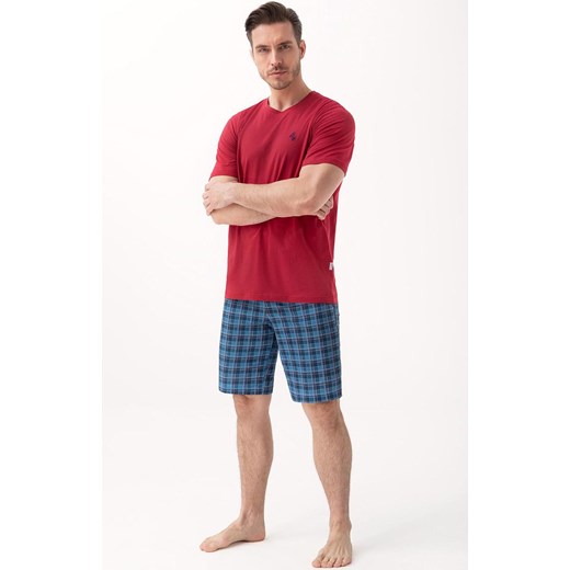 Bawełniana piżama męska bordowa 803, Kolor bordowy, Rozmiar M, Luna ze sklepu Intymna w kategorii Piżamy męskie - zdjęcie 176471201