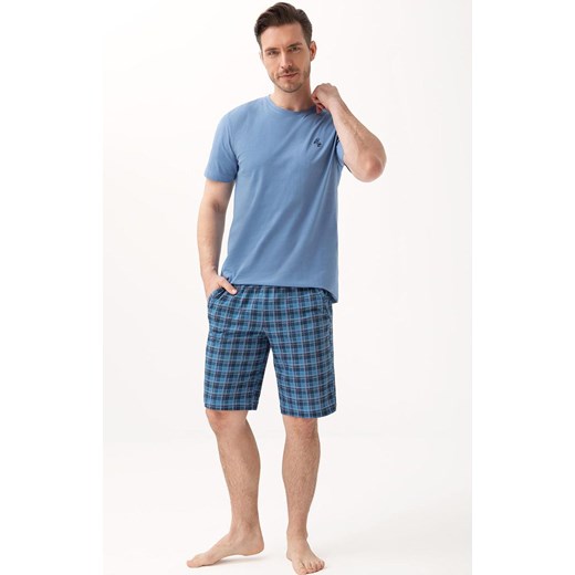 Bawełniana piżama męska niebieska 803, Kolor niebieski, Rozmiar M, Luna ze sklepu Intymna w kategorii Piżamy męskie - zdjęcie 176471203