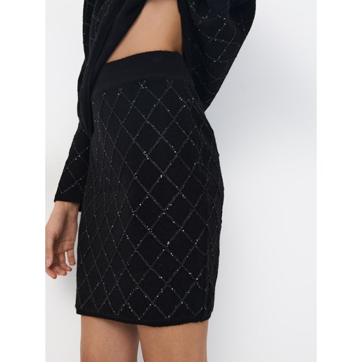 Mohito - Spódnica mini z ozdobnymi elementami - czarny Mohito M Mohito