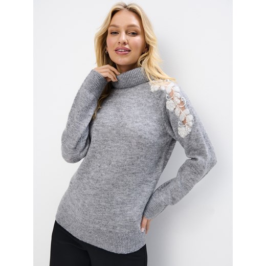 Mohito - Sweter z golfem - szary ze sklepu Mohito w kategorii Swetry damskie - zdjęcie 176474292