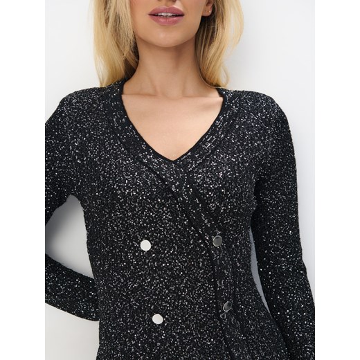 Mohito - Czarna sukienka mini z cekinami - czarny Mohito L Mohito
