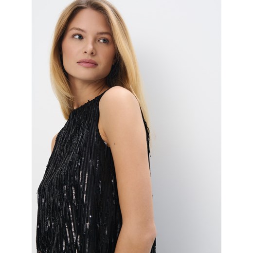 Mohito - Czarny top z cekinami - czarny Mohito XL Mohito