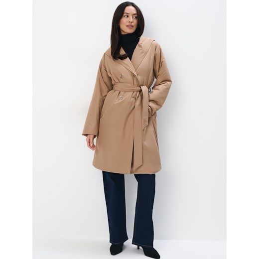 Mohito - Płaszcz z kapturem - beżowy Mohito 34 Mohito