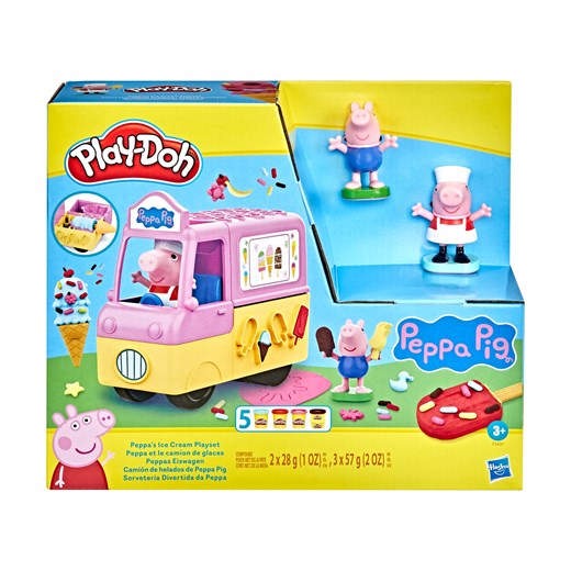 Play Doh Zestaw z ciastoliną świnki Peppy: samochód z lodami, z 2 figurkami Play Doh One Size LIDL Sklep
