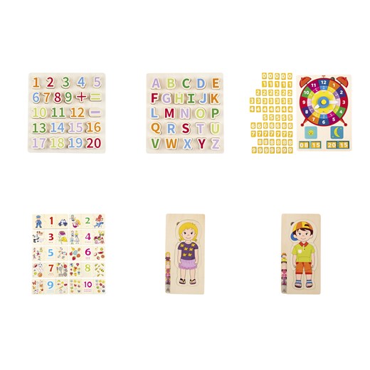 Playtive Układanka matematyczna / literowa / puzzle zegarowe / liczbowe / Playtive One Size LIDL Sklep