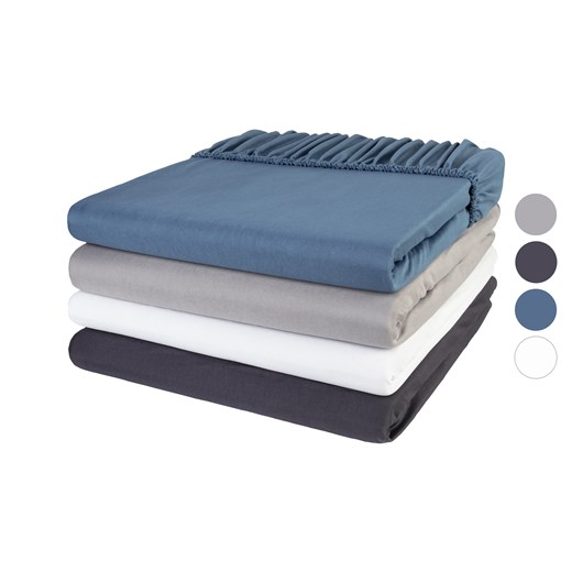 LIVARNO home Prześcieradło z dżerseju z mikrowłókna z gumką, 180-200 x 200 cm Livarno Home One Size LIDL Sklep