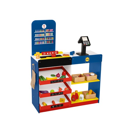 Playtive Drewniany sklep Lidl z kasą i akcesoriami Playtive One Size LIDL Sklep