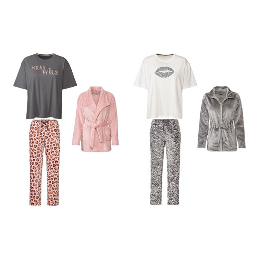esmara® Piżama damska z napisem (t-shirt + spodnie + szlafrok) Esmara® M (40/42) LIDL Sklep