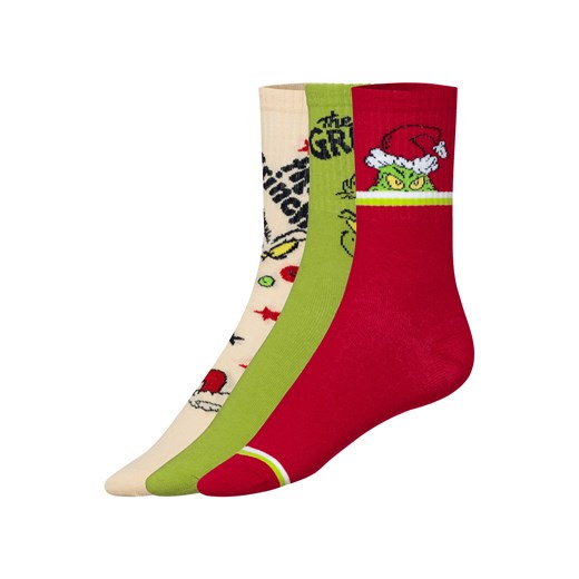 Skarpety unisex z kolekcji Grinch, 3 pary (39-42, czerwony/biały/zielony) LIDL Sklep