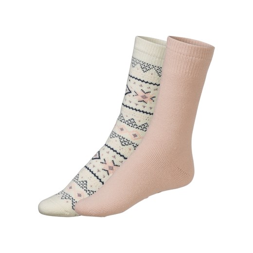 esmara® Skarpety termiczne damskie, 2 pary (35-38, biały/jasnofioletowy) Esmara® LIDL Sklep
