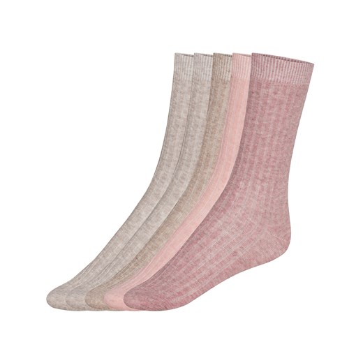esmara® Skarpety damskie, 5 par (35-38, Beżowy/różowy) Esmara® LIDL Sklep