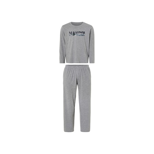 Piżama męska z bawełną (koszulka + spodnie) (XL (56/58), Szary) LIDL Sklep