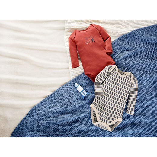 lupilu® Body niemowlęce z biobawełny, 2 sztuki (50/56, W paski/ brązowy) Lupilu® LIDL Sklep