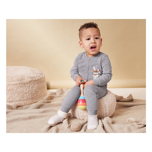 lupilu® Pajacyk niemowlęcy z bawełny organicznej (62-68, Szary) Lupilu® LIDL Sklep